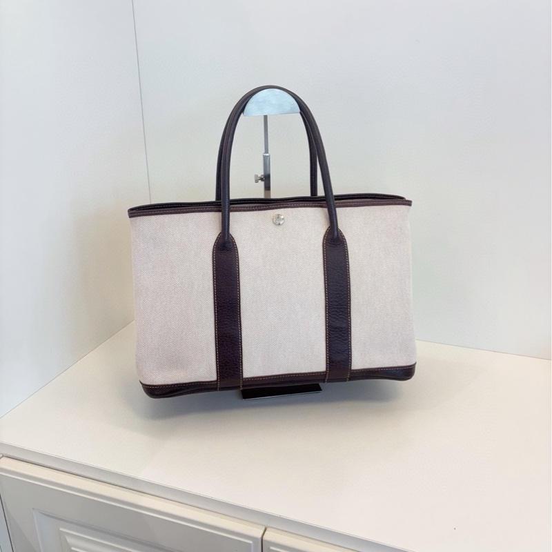 【97新🆕】Hermes gp36 garden party 花園36 經典米棕拼色手提包-3