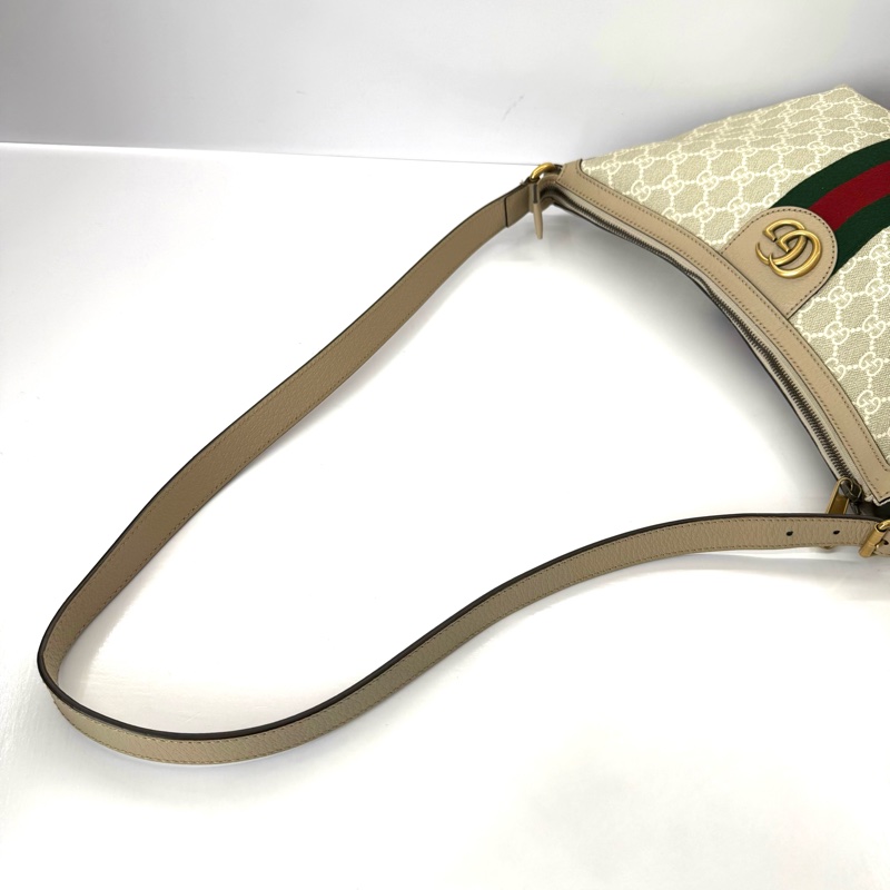 GUCCI 古馳 經典Ophidia系列GG SUPREME帆布肩背斜背包 彎月包 598125-4