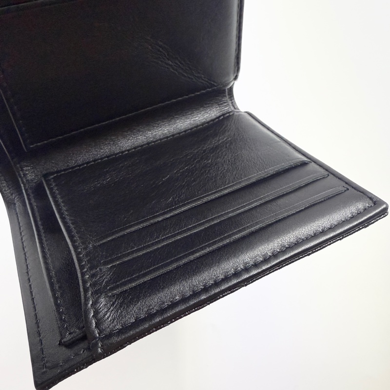 CHANEL香奈兒BOY V形紋三折短夾黑色金釦-9