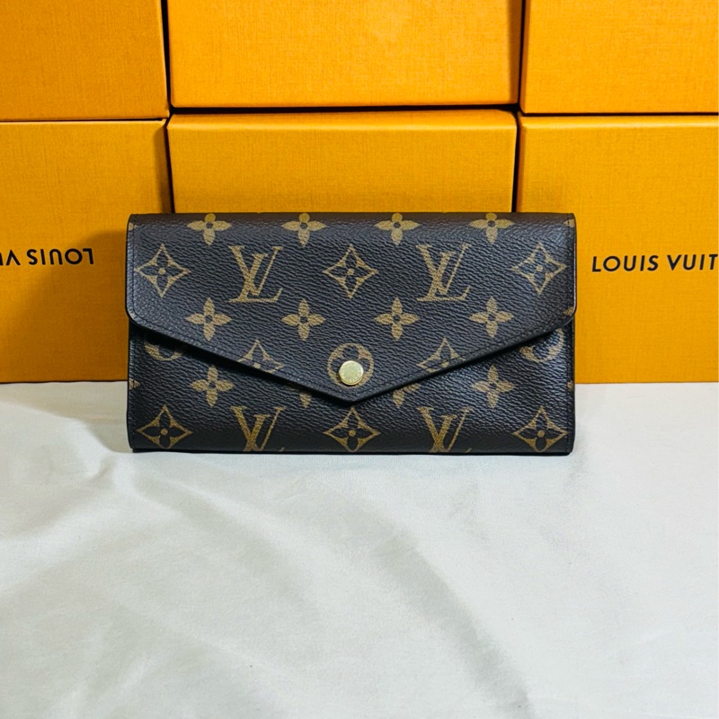 ✨新款芯片 LV Louis Vuitton 路易威登 Sarah 老花金釦翻蓋16卡長夾-2