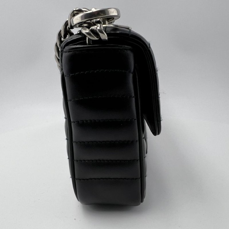 Prada Diagramme 黑色菱格皮革鍊條單肩包-1