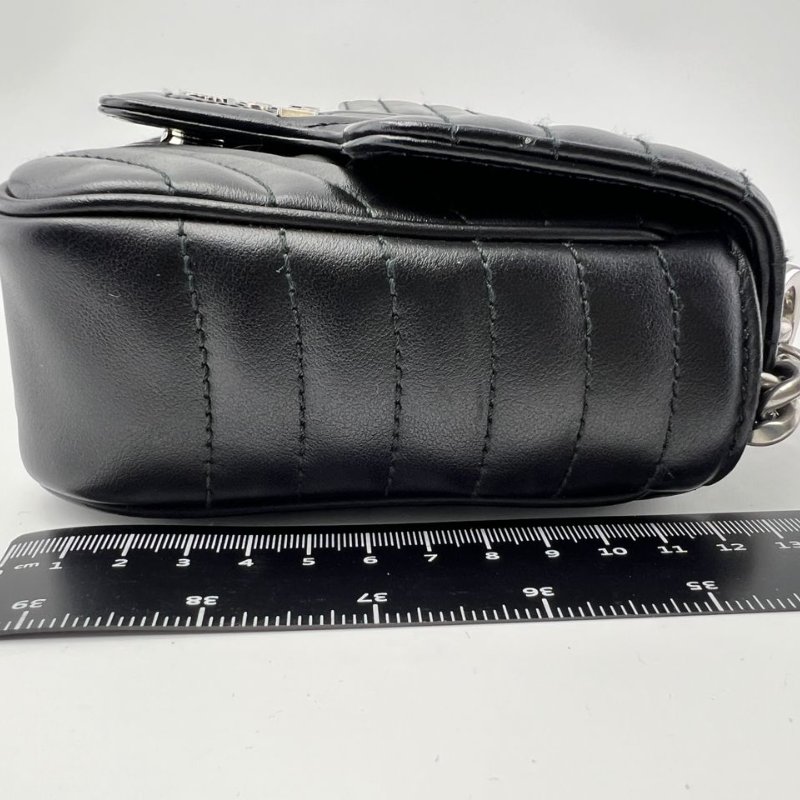 Prada Diagramme 黑色菱格皮革鍊條單肩包-3