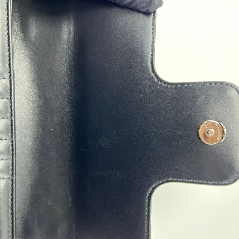 Prada Diagramme 黑色菱格皮革鍊條單肩包-5