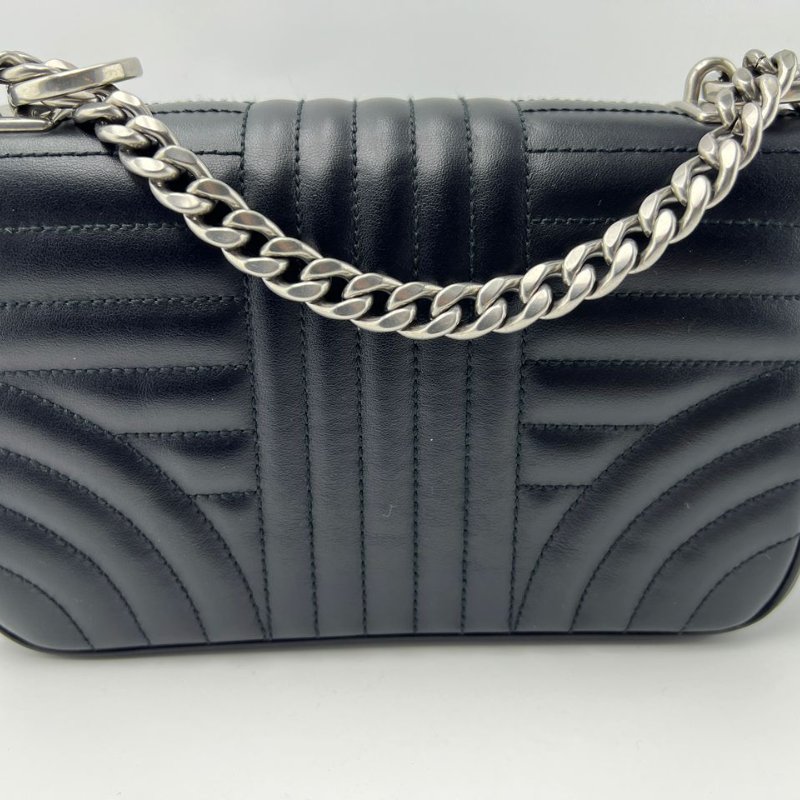 Prada Diagramme 黑色菱格皮革鍊條單肩包-8