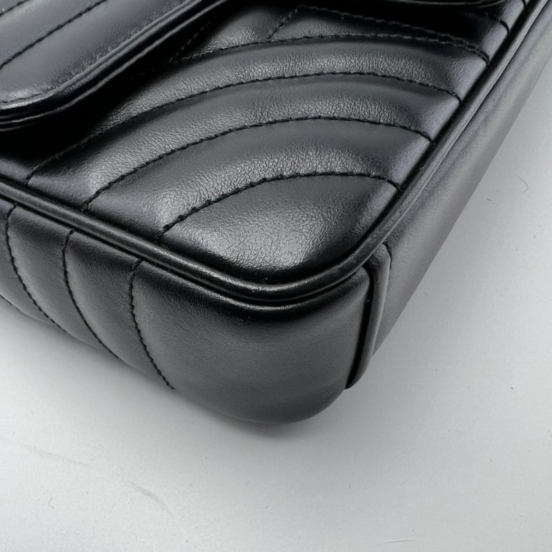 Prada Diagramme 黑色菱格皮革鍊條單肩包-13