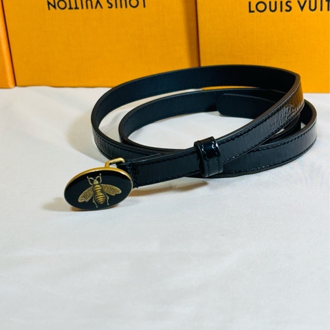 🐝全台最甜 Gucci 古馳 黑金蜜蜂 窄皮帶 90/36 總長100cm