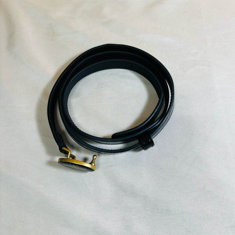 🐝全台最甜 Gucci 古馳 黑金蜜蜂 窄皮帶 90/36 總長100cm-8