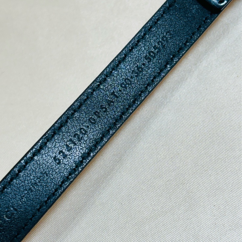 🐝全台最甜 Gucci 古馳 黑金蜜蜂 窄皮帶 90/36 總長100cm-9