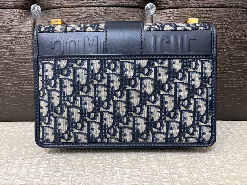 Dior 藍緹花布金釦30 Montaigne 肩斜背包-2