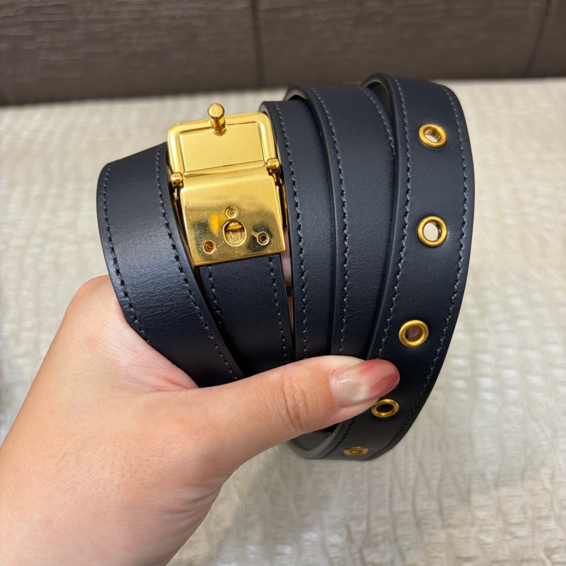 Dior 藍緹花布金釦30 Montaigne 肩斜背包-11