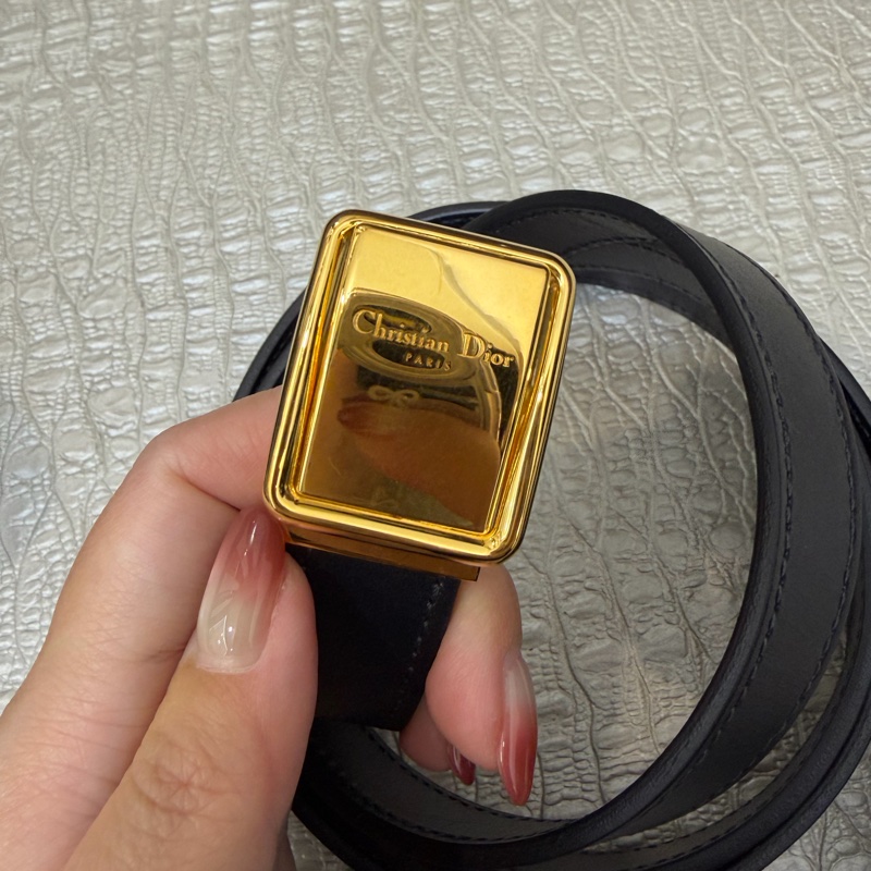 Dior 藍緹花布金釦30 Montaigne 肩斜背包-12