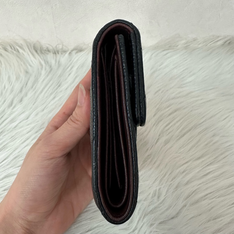 Chanel A82288 黑荔枝皮銀釦三折短夾-3