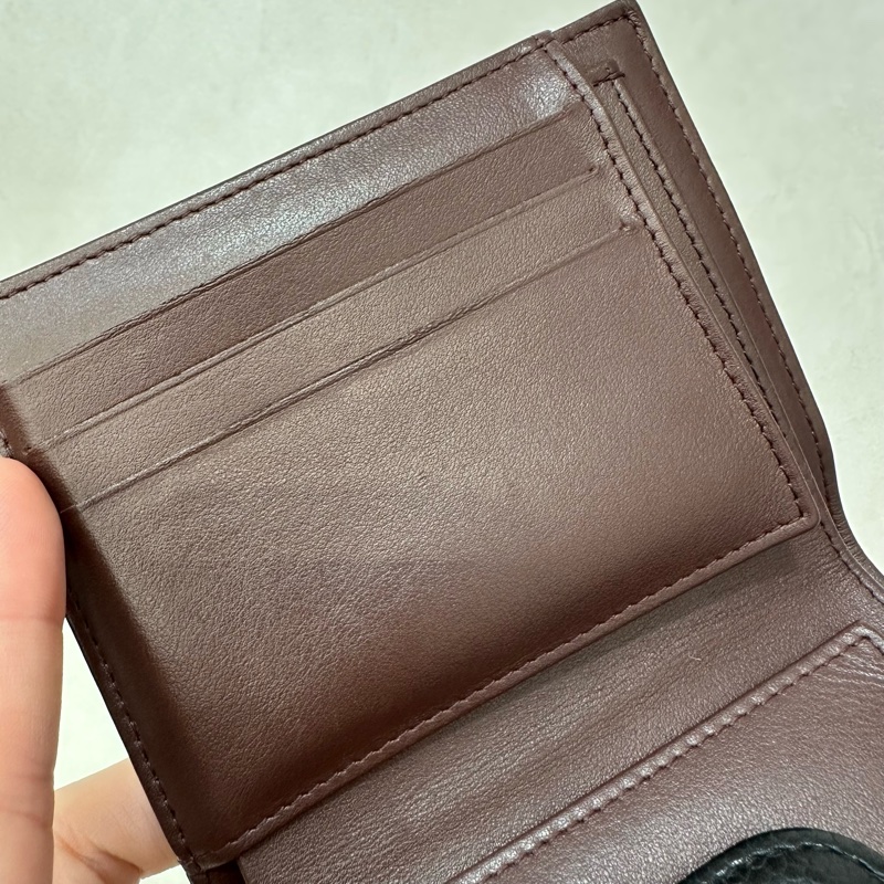 Chanel A82288 黑荔枝皮銀釦三折短夾-46