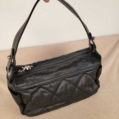 CHANEL   閃光面材質尼龍Chanel Paris-Biartit Shoulder Bag lBlack