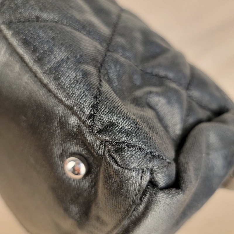 CHANEL   閃光面材質尼龍Chanel Paris-Biartit Shoulder Bag lBlack-5