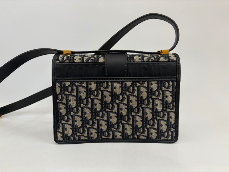Dior 藍緹花布金釦30 Montaigne小型肩斜背包-1