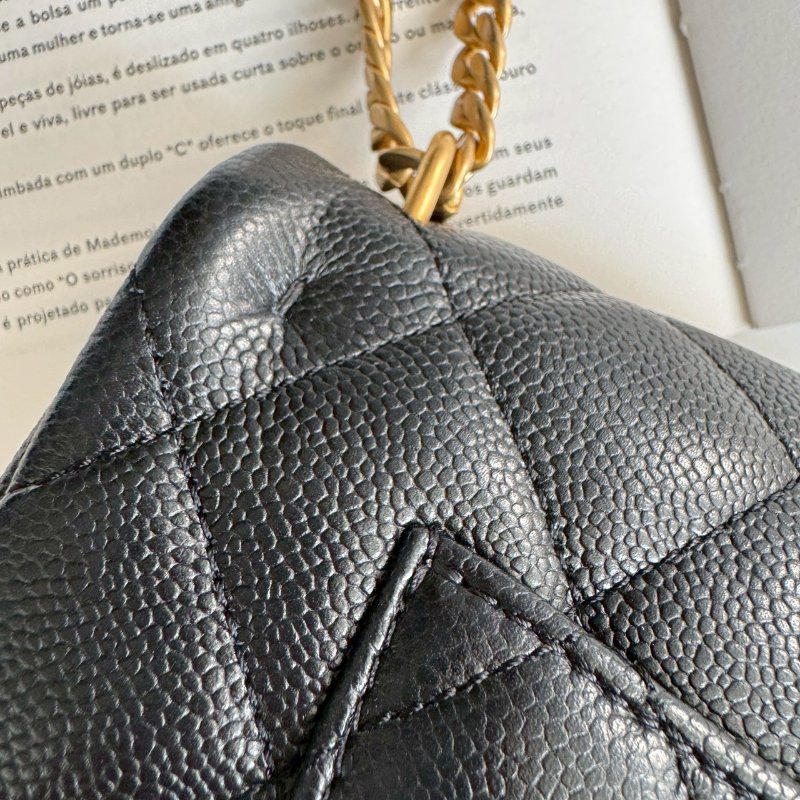 🤍💥熱賣斷貨款 Chanel 黑色愛心調節鏈包-14