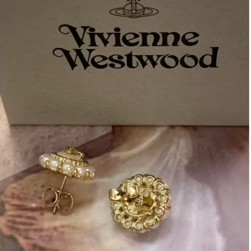 Vivienne Westwood 貝母珍珠法式復古耳環|現貨-2