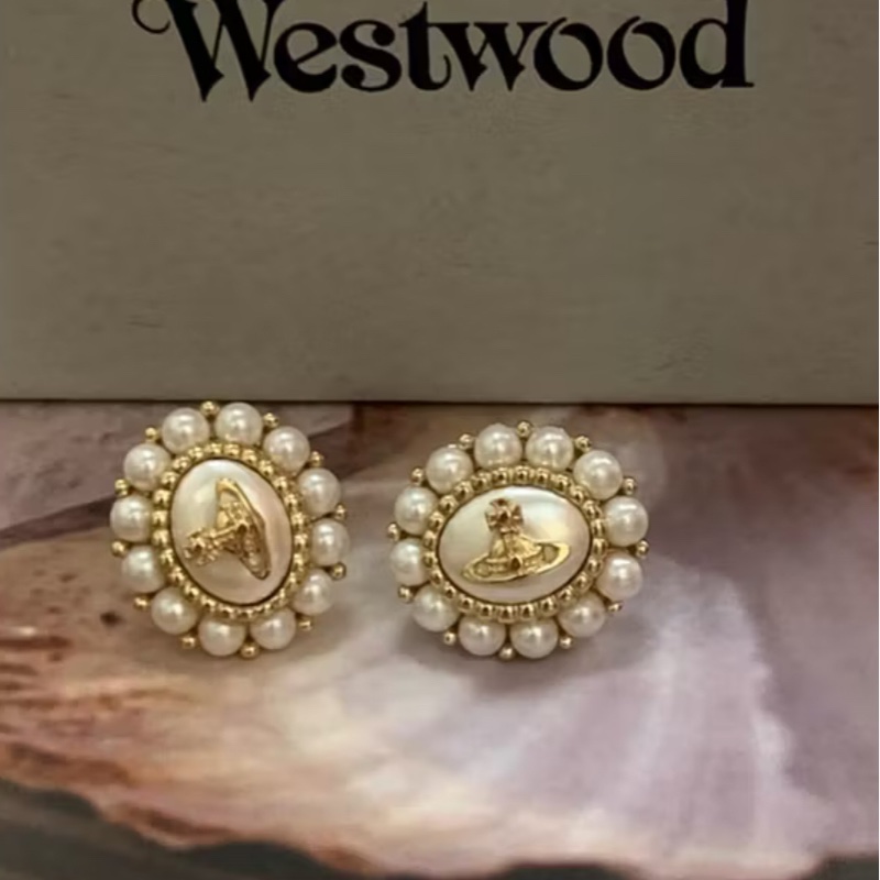 Vivienne Westwood 貝母珍珠法式復古耳環|現貨-3
