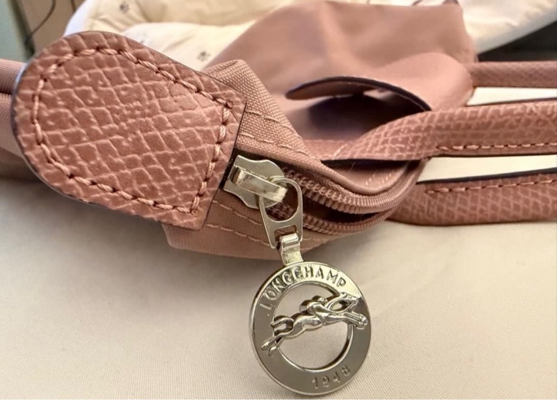 longchamp短柄s 限定煙燻粉色-3