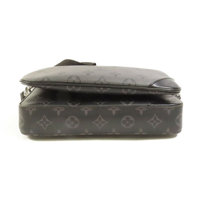 LOUIS VUITTON Monogram Eclipse Reverse Trio Messenger銀扣肩背袋灰色-3