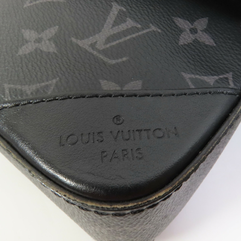 LOUIS VUITTON Monogram Eclipse Reverse Trio Messenger銀扣肩背袋灰色-8