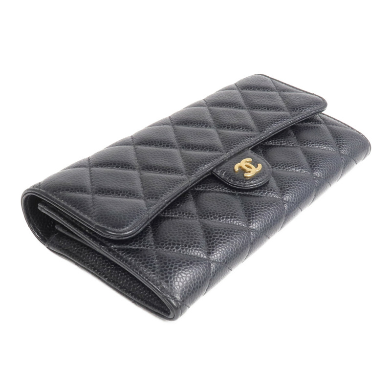 CHANEL 牛皮皮革Long Wallet金扣長錢包-3