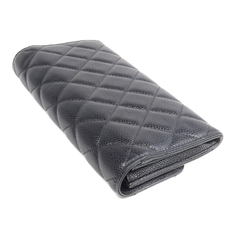 CHANEL 牛皮皮革Long Wallet金扣長錢包-4