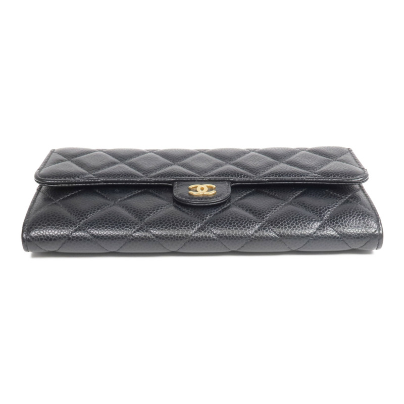 CHANEL 牛皮皮革Long Wallet金扣長錢包-5