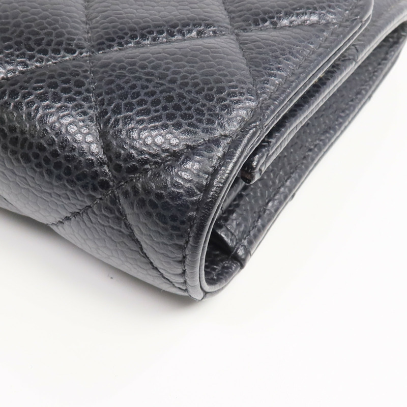 CHANEL 牛皮皮革Long Wallet金扣長錢包-9