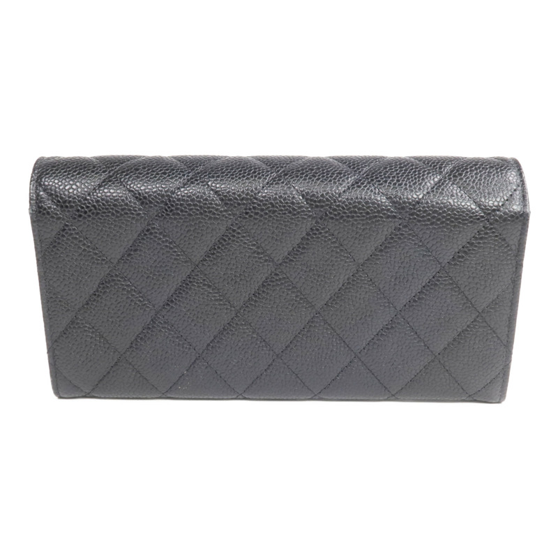 CHANEL 牛皮皮革Classic Long Flap Wallet金扣長錢包-1