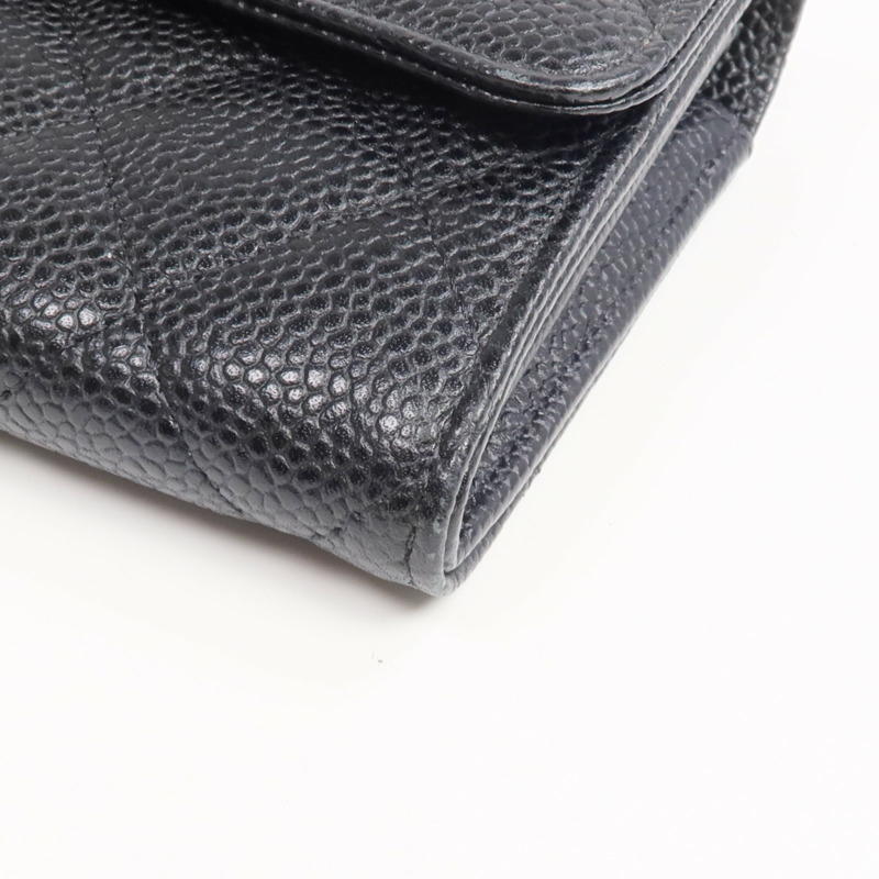 CHANEL 牛皮皮革Classic Long Flap Wallet金扣長錢包-6