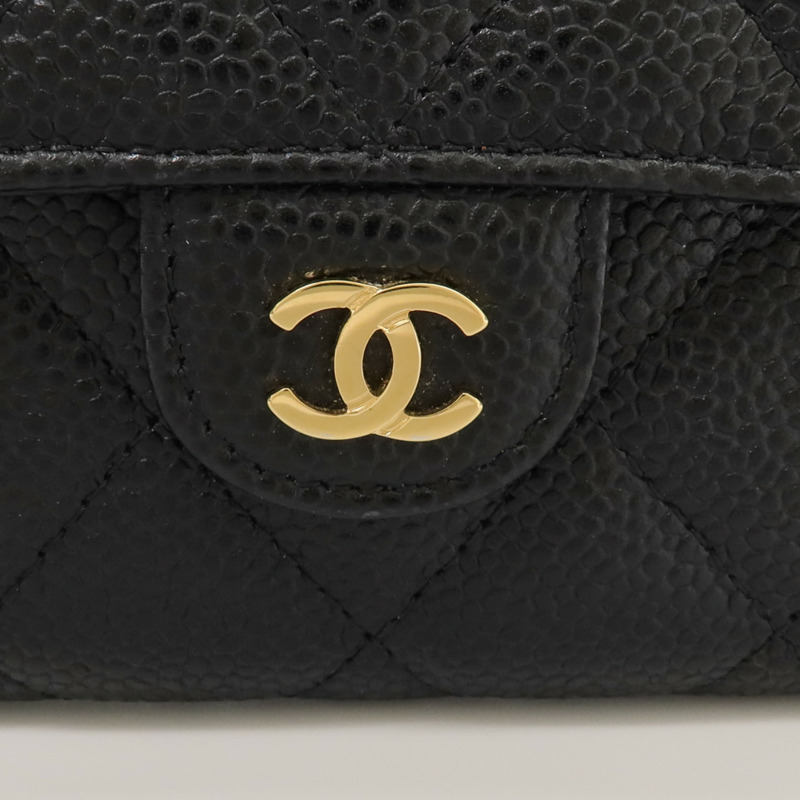 CHANEL 牛皮皮革Classic Long Flap Wallet金扣長錢包-10