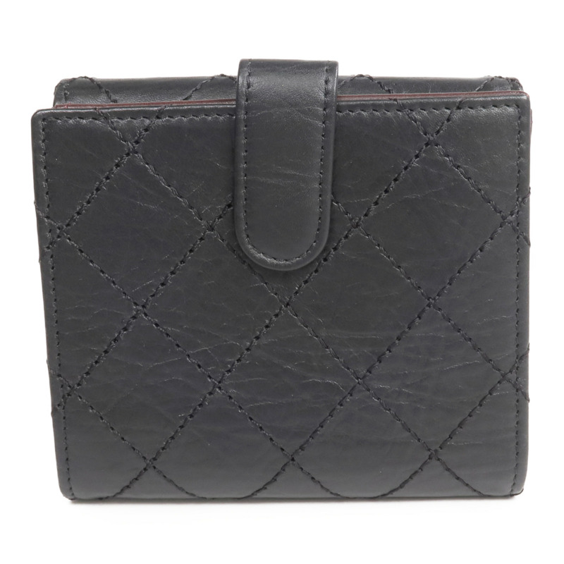 CHANEL 牛皮皮革2.55 W Snap Wallet銀扣錢包-1