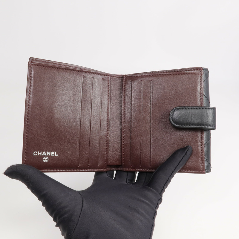 CHANEL 牛皮皮革2.55 W Snap Wallet銀扣錢包-5