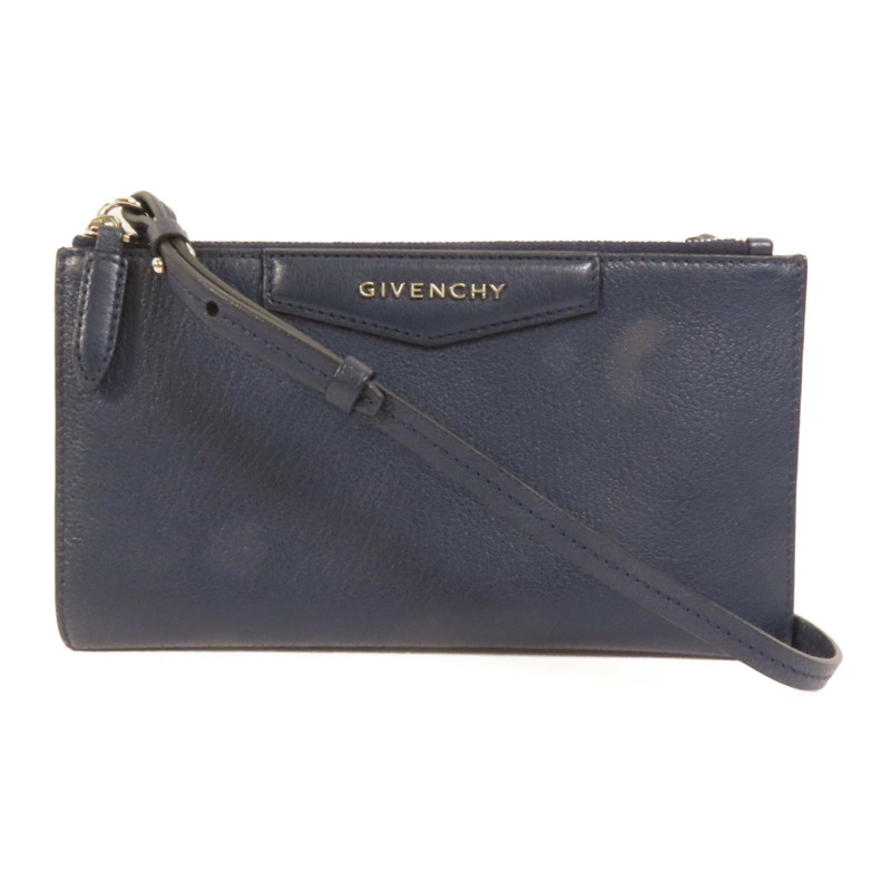 GIVENCHY 牛皮皮革Clutch Bag銀扣肩背袋-0