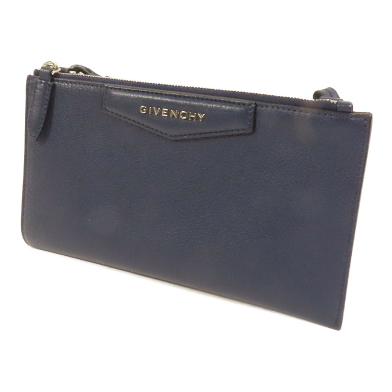 GIVENCHY 牛皮皮革Clutch Bag銀扣肩背袋-2