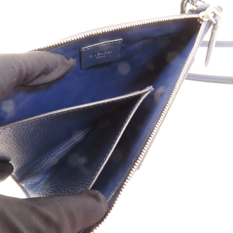 GIVENCHY 牛皮皮革Clutch Bag銀扣肩背袋-5