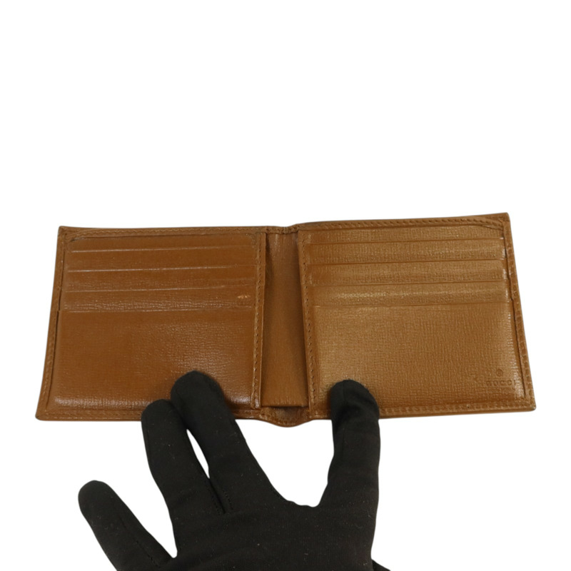 GUCCI 塗層帆布/牛皮皮革Supreme Wallet錢包-5