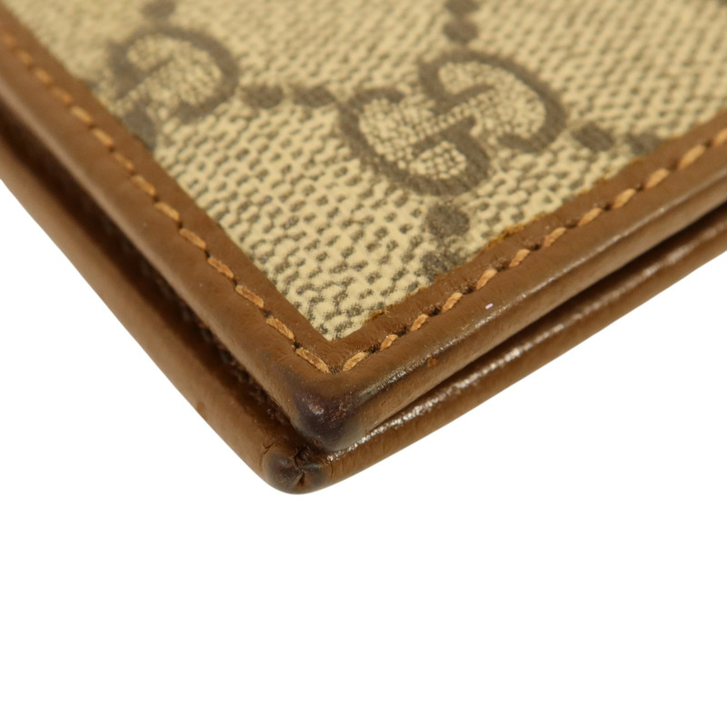 GUCCI 塗層帆布/牛皮皮革Supreme Wallet錢包-12