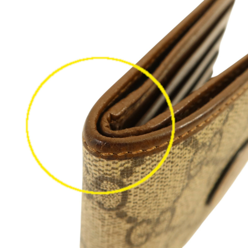 GUCCI 塗層帆布/牛皮皮革Supreme Wallet錢包-14