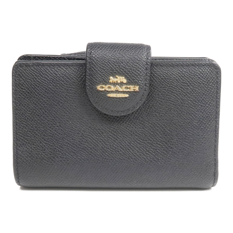 COACH 牛皮皮革Wallet金扣錢包-0