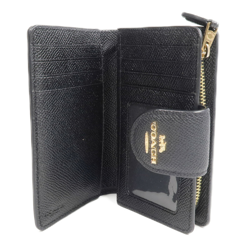 COACH 牛皮皮革Wallet金扣錢包-6