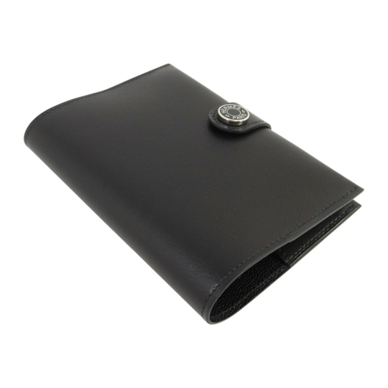 HERMES Evergrain皮革R.M.S Passport銀扣護照套Noir-3