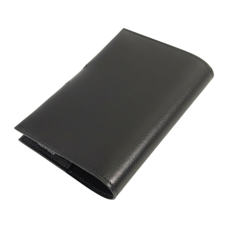 HERMES Evergrain皮革R.M.S Passport銀扣護照套Noir-4