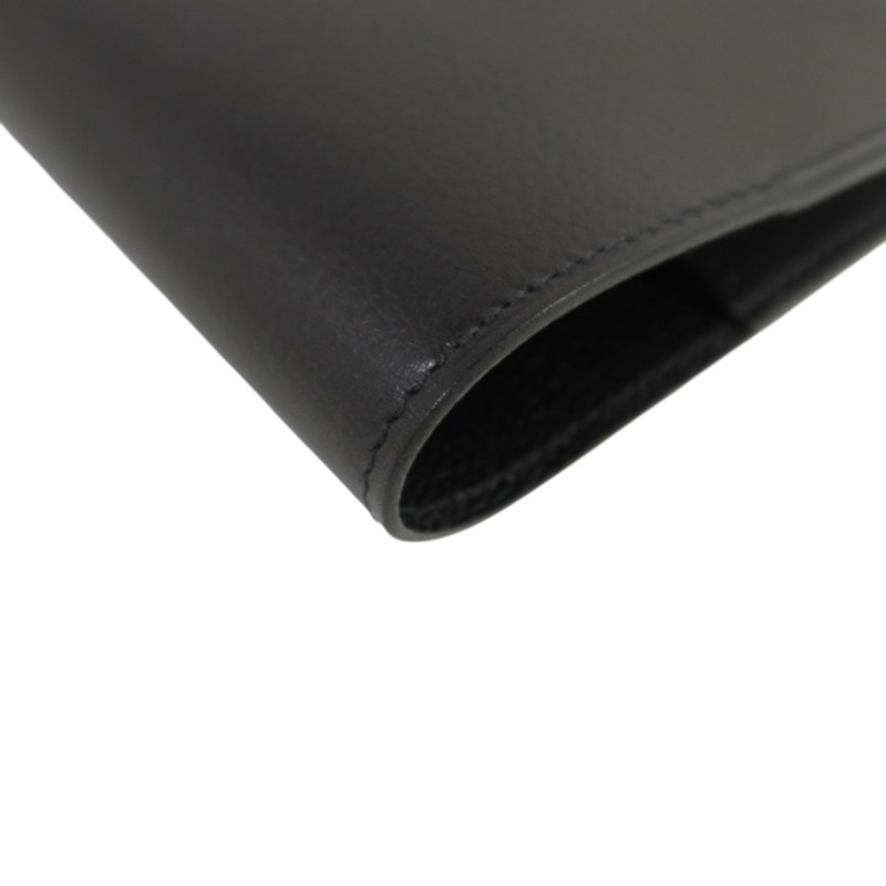 HERMES Evergrain皮革R.M.S Passport銀扣護照套Noir-10