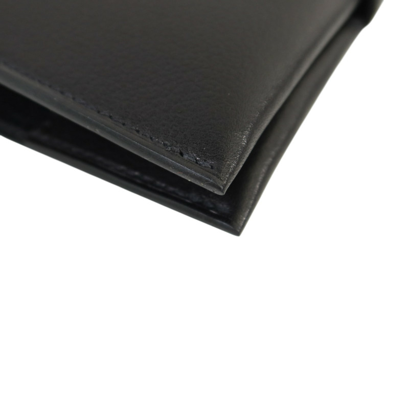 HERMES Evergrain皮革R.M.S Passport銀扣護照套Noir-11