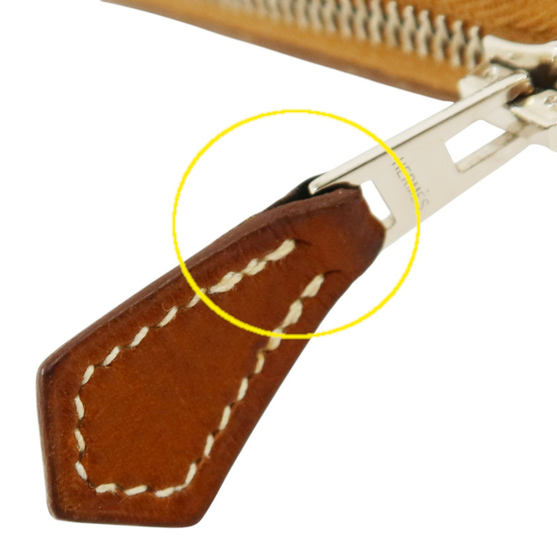 HERMES Epsom皮革Silk In Long Wallet銀扣長錢包Gold-17