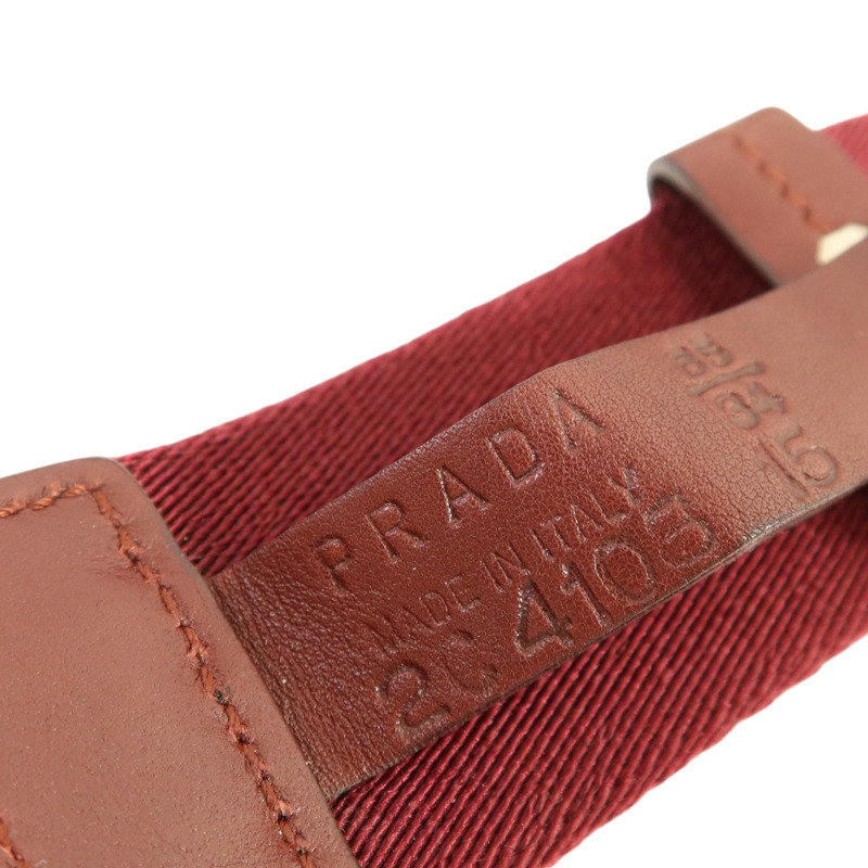 PRADA 帆布Belt 85cm銀扣腰帶-3