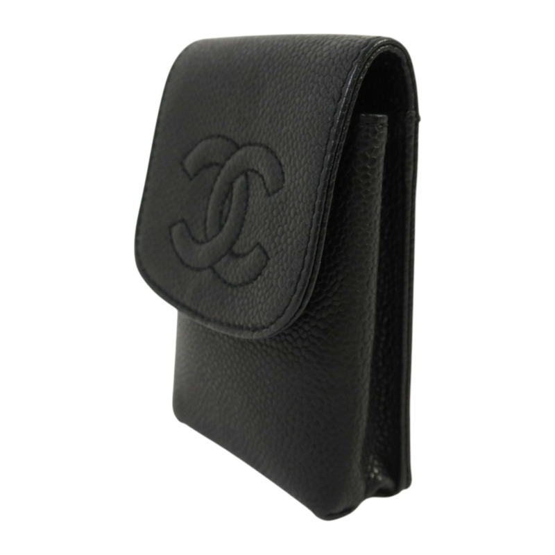 CHANEL 牛皮皮革Coco Mark Logo Cigarette Pouch金扣香煙包-2
